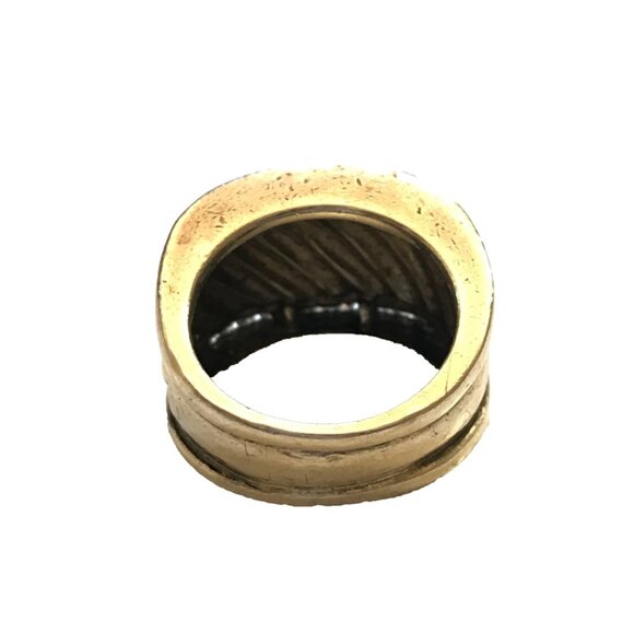 David Yurman 925 Sterling Silver Cable Cigar Band Ring Womens 6 Pave Diamonds - Picture 8 of 14